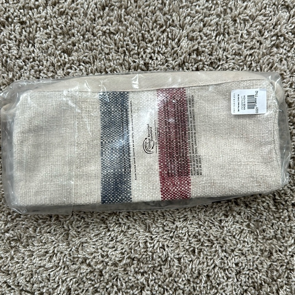 Pottery Barn striped case.